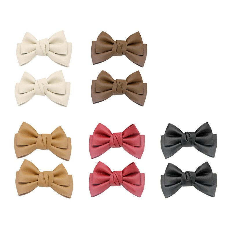 2Pcs Removable Shoe Clips Leather Bow Shoe Clips Shoe Jewelry Clips Wedding Party Shoe Buckle