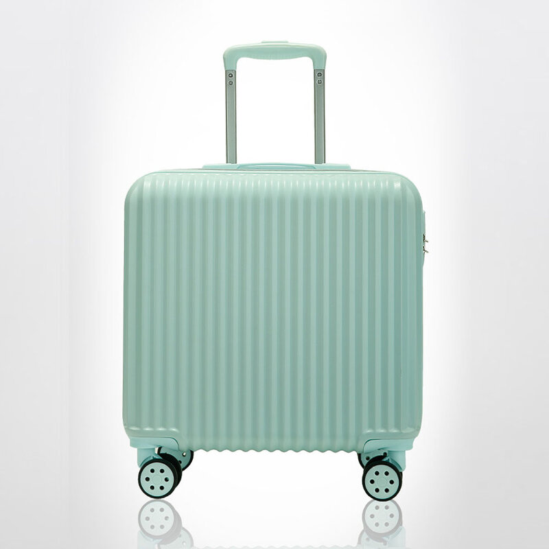 New Green/Pink/Silver/White Spinner Women Travel Suitcase 18 Inches Luggage With Trolley Super Compressive Material  ABS+PC