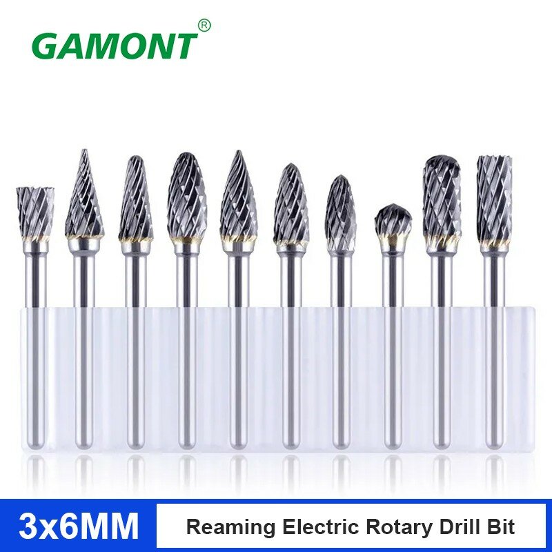 GAMONT Single/2-Flute Carbide File Grinding Head Reaming Electric Rotary Drill Bit Electric Grinder Polishing Tools