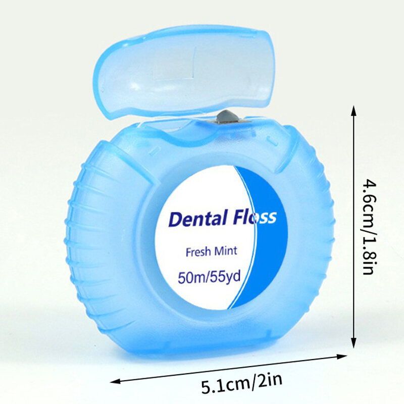 1 kotak 50m benang gigi sikat Interdental bersih alat kebersihan mulut alat Flosser String bahan kedokteran gigi