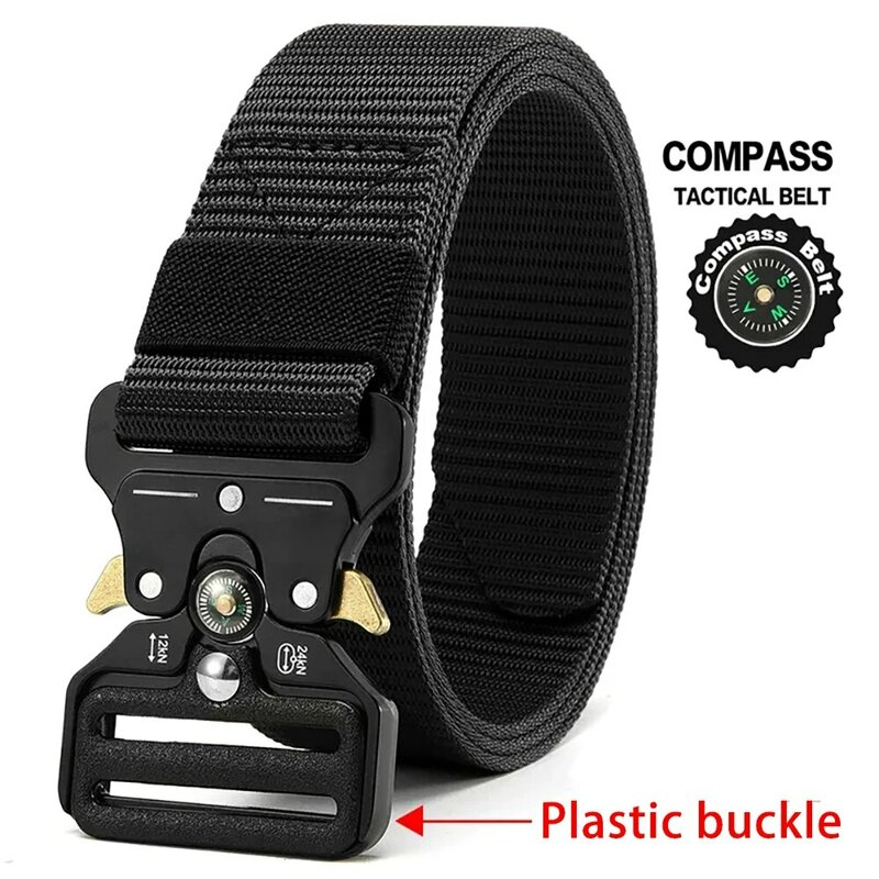 Men's Belt Army Outdoor Hunting Compass Tactical Multi-Function Combat Survival Canvas For Nylon Male Luxury Belts Neutral Belts