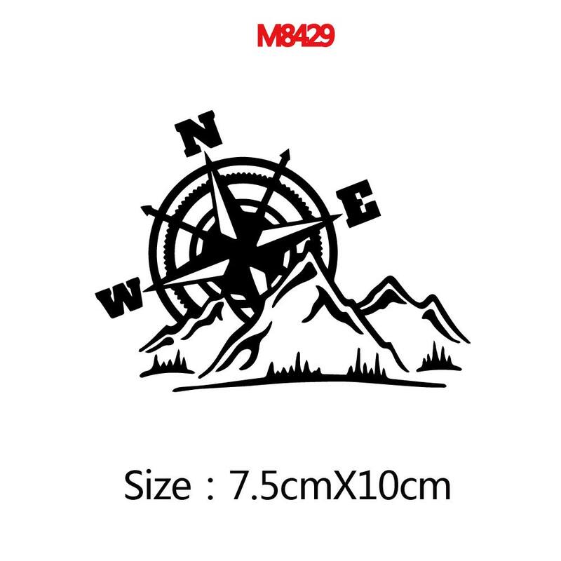 Motorcycle Decal Compass Vinyl Sticker For Motor Helmet Decal Decor Mountain Compass Stickers