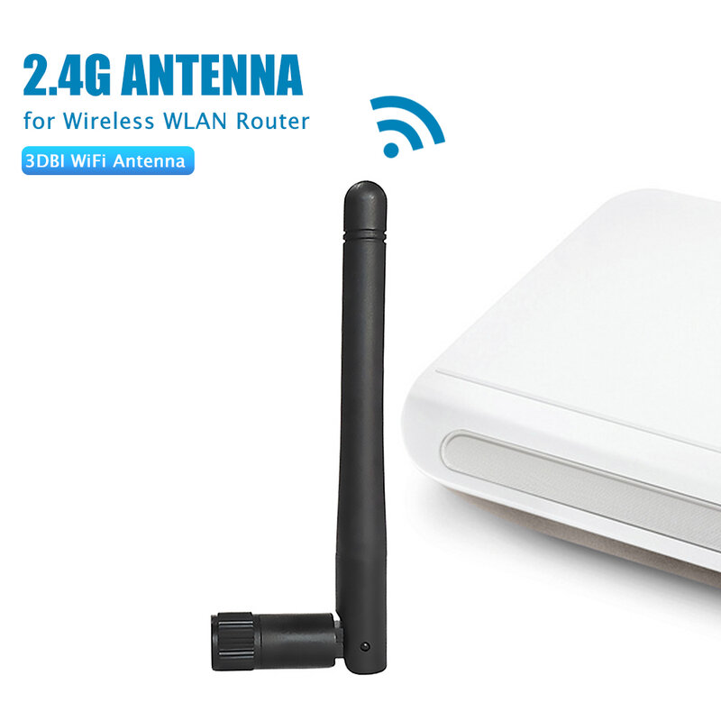 Antena WiFi 2.4GHz 2.5 GHz 3DBI Aerial Dual Band pria SMA untuk Router WLAN nirkabel 2400-250 MHZ Aerial portabel SMA Male