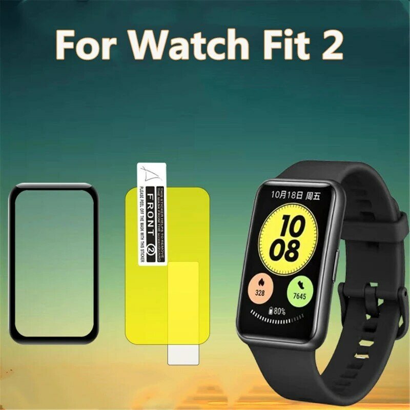 Película borde curvo 3D para Watch Fit2 Watch Protector pantalla cubierta completa