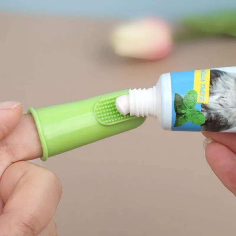 Cepillo de dientes suave para perros y gatos, limpieza de dientes, masaje Oral, productos de aseo para mascotas, 2 unidades