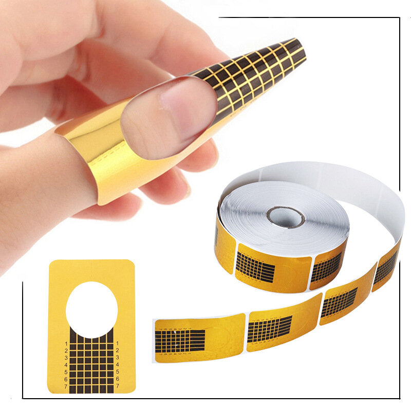 50 sztuk/100 sztuk paznokcie typu French formularz papierowa tacka UV akryl żel porady rozszerzenie przewodnik DIY żel do Manicure Curl Mold narzędzia do paznokci