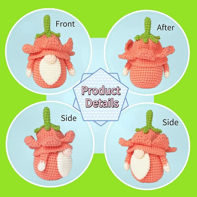 Kit renda untuk pemula Kit Startr Crochet 3 buah Kit Crochet goyang termasuk instruksi langkah-demi-langkah dan tutorial Video
