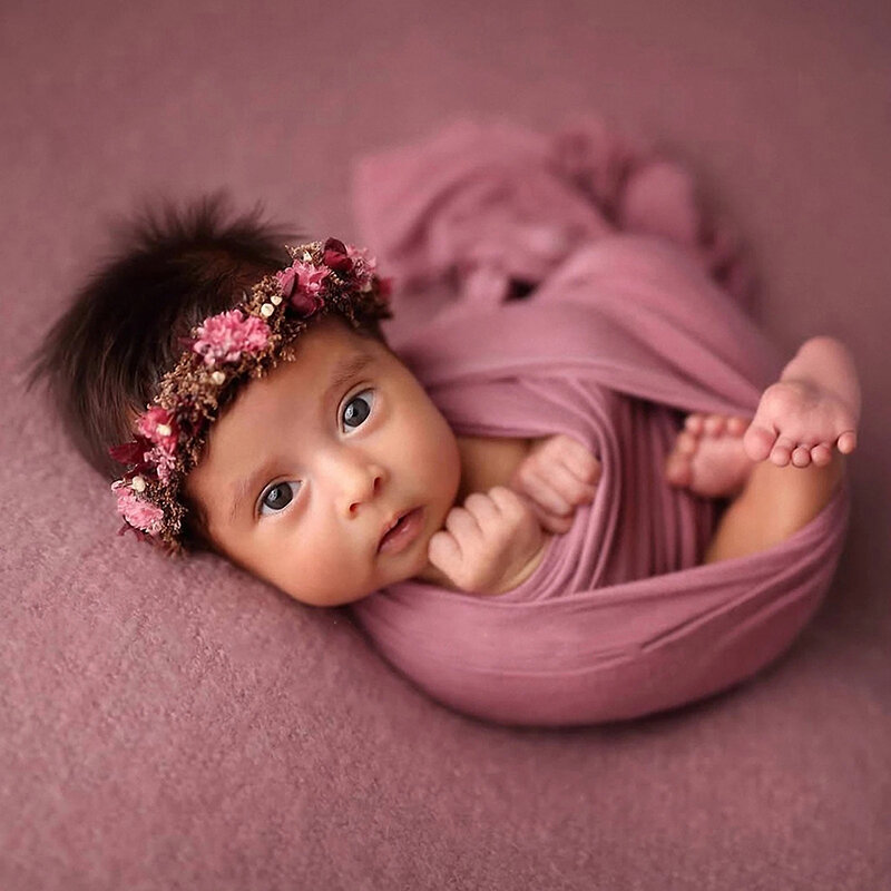 Puntelli per fotografia neonato puntelli per foto per bambini coperte Swaddle in morbida mussola setosa coperta per ricezione neutra per neonato Unsex