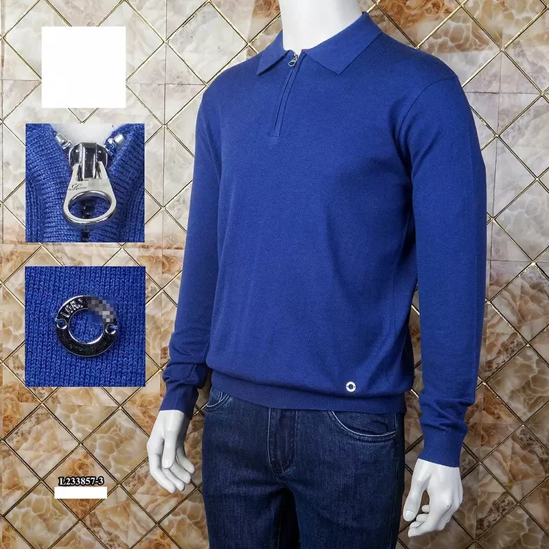 Miliarder OECHSLI sweter kaszmirowy męski 2024 nowy ciepłe, jesienne haft zimowy elastyczna dzianina rozmiar jakościowy duży M-4XL