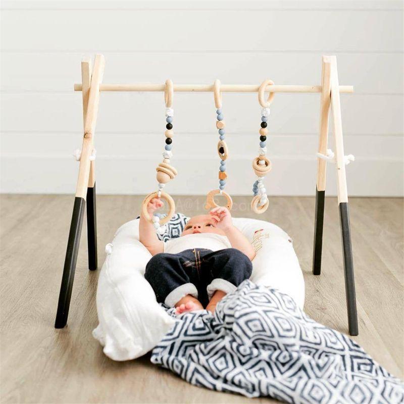 Baby Kleinkind Holz Spiel Gym Fitness Rahmen Rack Kindergarten sensorische interaktive Spielzeug