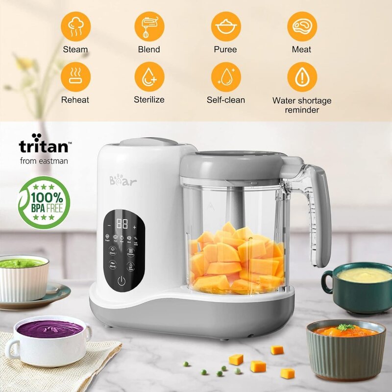 One Step Baby Food Processor Steamer Puree Blender | Auto Cooking & Grinding | Baby Food Puree Maker with Self Cleans