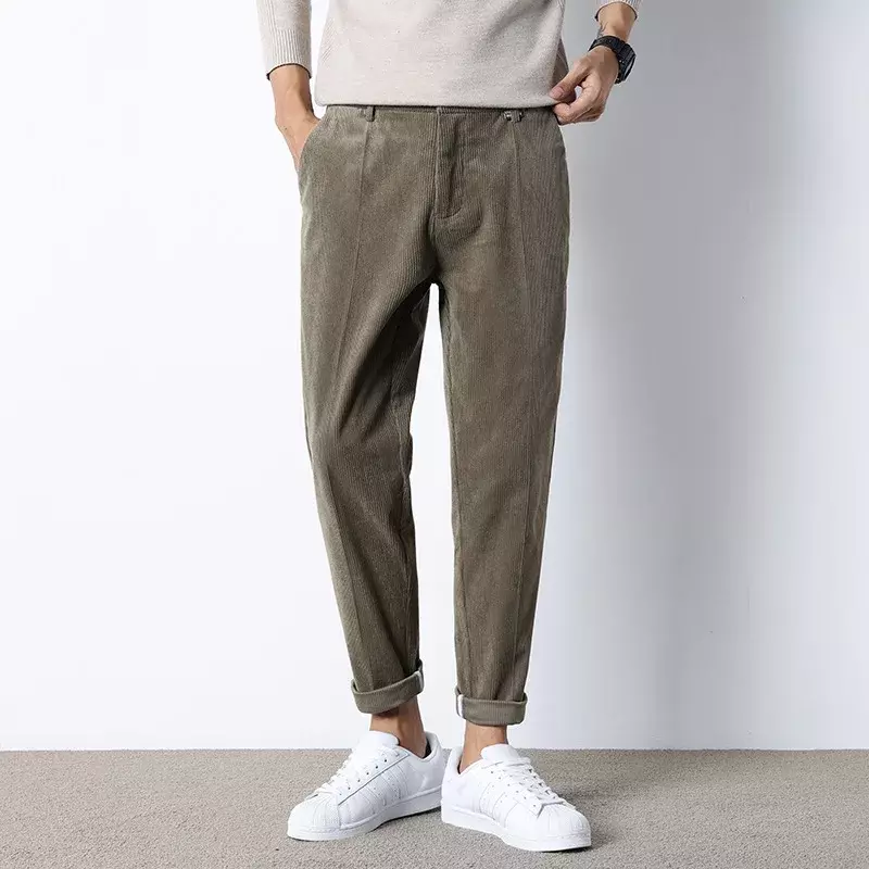 2023 pantaloni Casual in cotone invernale e autunnale di nuova moda pantaloni da uomo di alta qualità