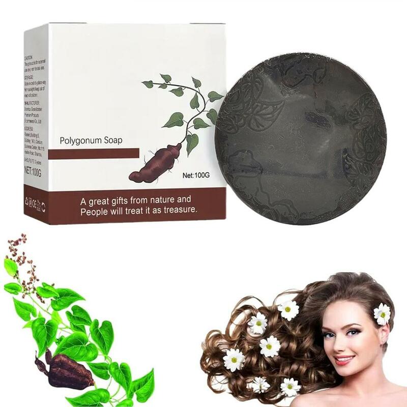 Jabón poligónico para el cuidado del cabello, barra de champú Multiflora, aceite esencial, previene la caída del cabello, 100g