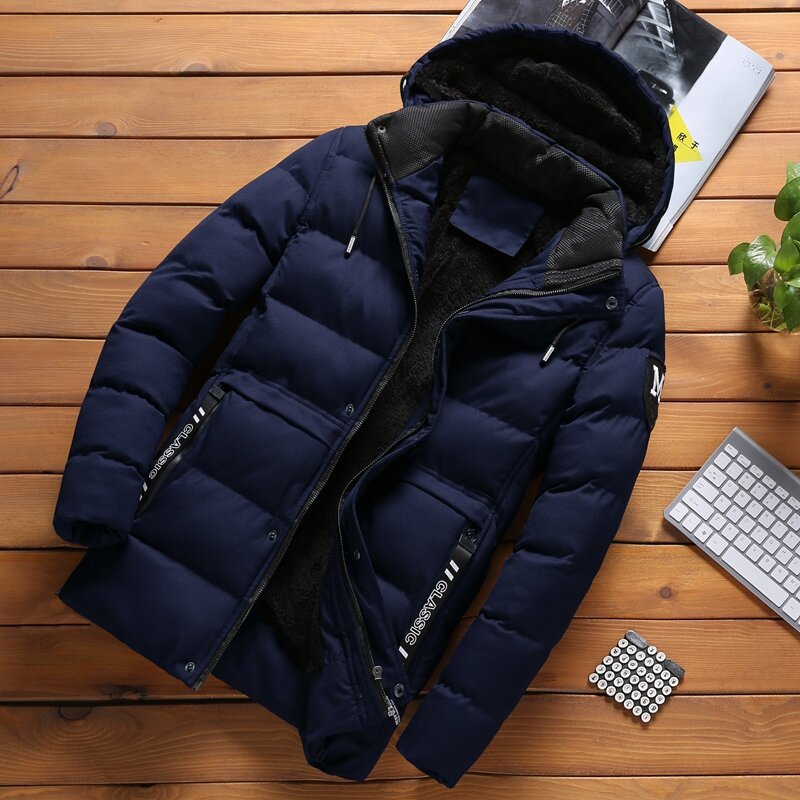 남성용 두꺼운 따뜻한 방풍 파커 재킷, 캐쥬얼 스트리트웨어 패션, 하이 퀄리티 후드 재킷, 코트 5Xl, 브랜드, 2024 겨울