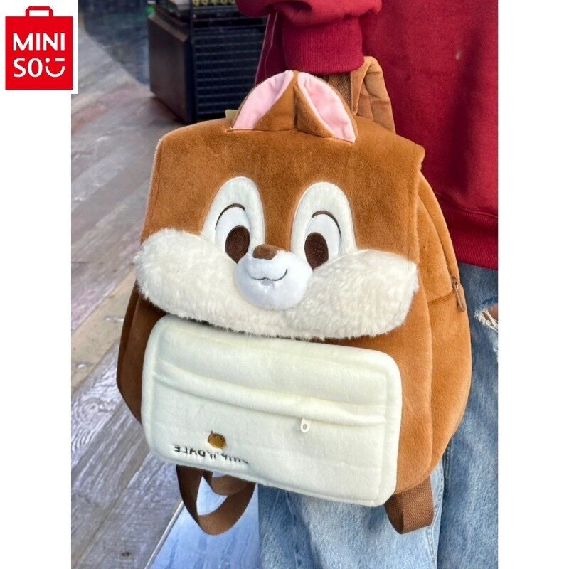 MINISO Disney Carton Chichiti Printed Student School Bag Casual Large Capacity Cute Versatile Storage Bag