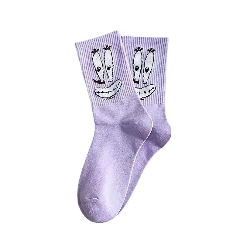 Модные женские разноцветные смешные носки губчатый Боб Веселые носки в стиле Харадзюку с рисунком аниме для девушек детские осенние носки унисекс с сюрпризом средние Носки Подарки
