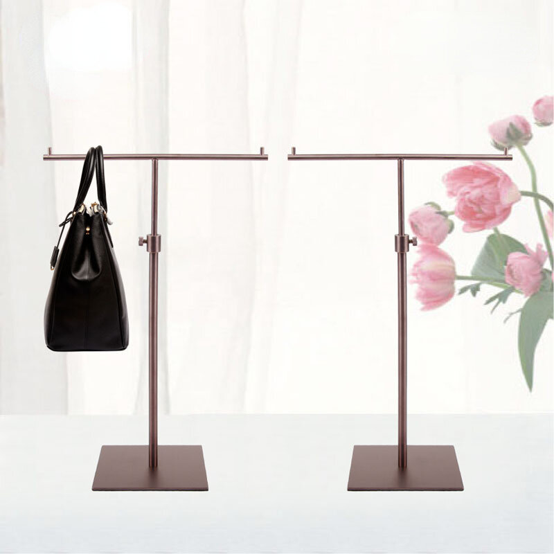 Clothing Shop Window Decoration Ornaments Shoe Bag Display Tray Electroplating Silver Adjustable Height Scarf Jewelry Rack