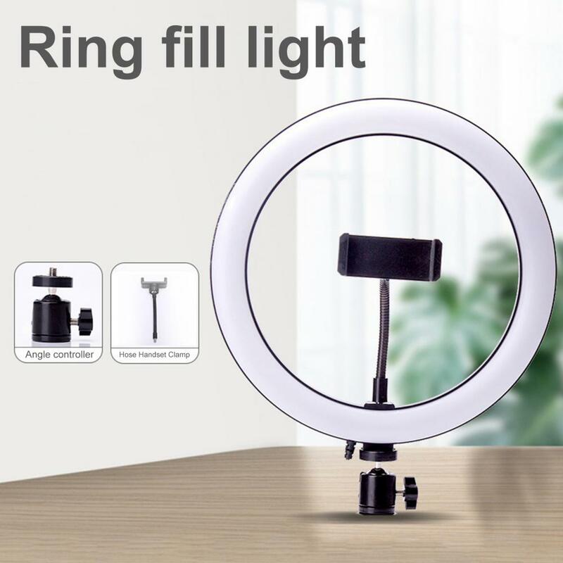 Lampu Ring swafoto LED multifungsi, lampu cincin riasan kecerahan tinggi dapat diputar 10/12 derajat dapat disesuaikan 6/360 inci