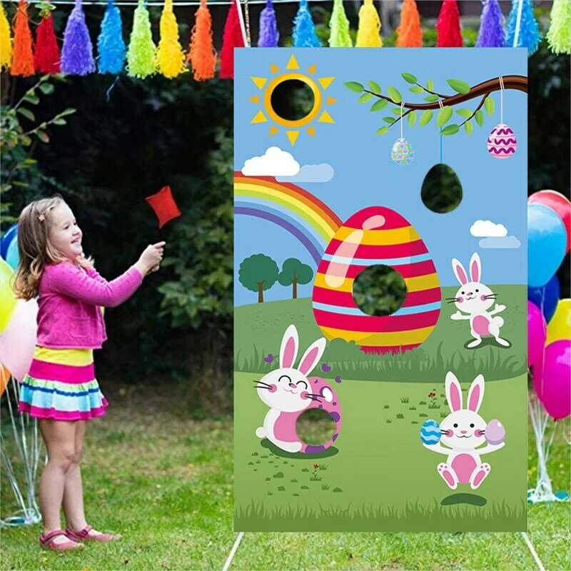 Ostern werfen Spiel Flagge Ostertag Kaninchen werfen Flagge Hase Themen Banner Sitzsack werfen Banner Karneval Kinderspiel zeug