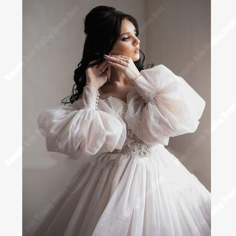 2024 Pure White Women Wedding Boho Dresses Popular Lace Decal Bridal Gowns Bright Popular Vestido De Casamenro Linha A Brilhante
