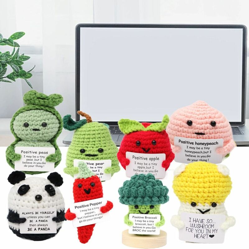 Knitted Positive Energy Potato Vegetable Fruit Doll Pendant Potato Hug Pocket Hand-Stitche Potato Doll Knitting Wool Yarn Doll