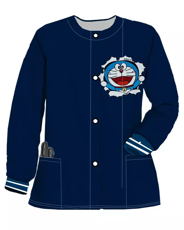 Cardigan Cartoon Jacket Pocket Elegant Coat for Women Clothes Nurse Long Sleeved Womens Clothing Women Trends 2023 Jackets Tops