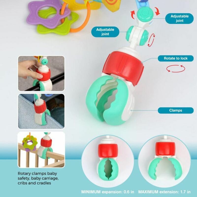 Mainan lonceng Kereta Bayi, melengkung, mainan gantung plastik, dekorasi bel cincin musik
