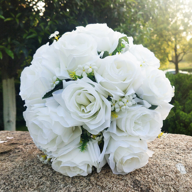 Sposa damigella d'onore Bouquet da sposa nastro in rilievo rosa Bouquet artificiale Bouquet da sposa Mariage accessori da sposa regalo