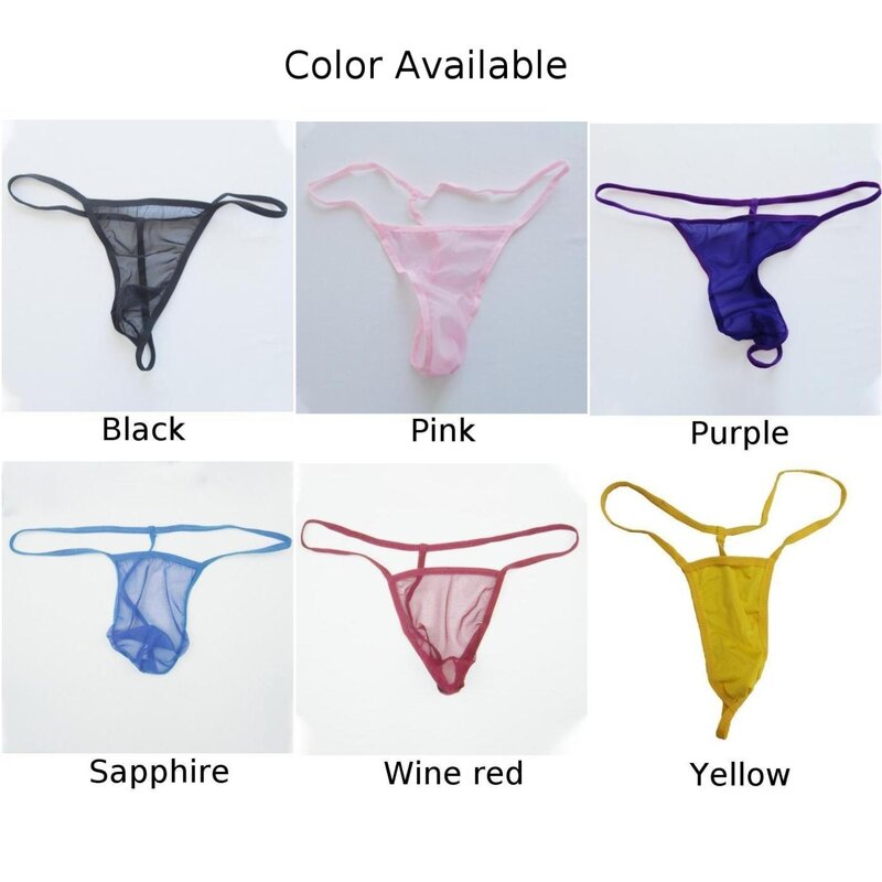 Men's Sexy Panties Ultra-Thin Mesh Briefs Underwear Transparent Exotic G-String Breathable Underpant Erotic Briefs Gay Lingerie