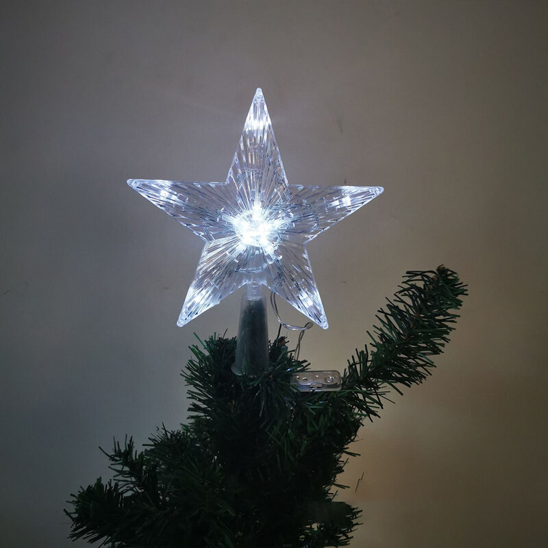 Christmas LED Lights Treetop Five-pointed Star Decor Lamp Outdoor