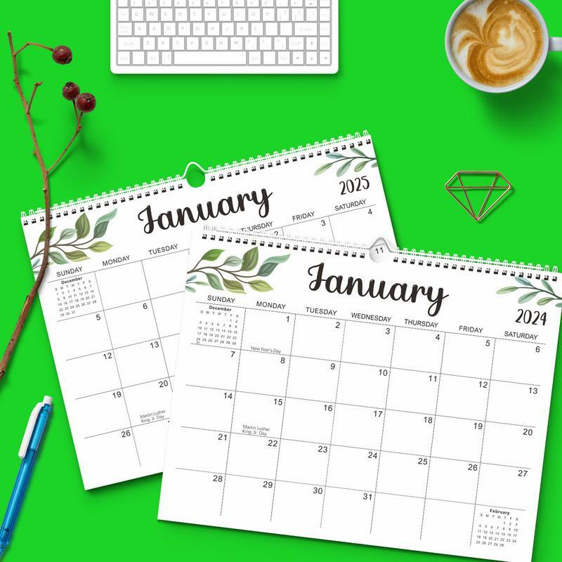 Calendario de pared 2024-2025, calendario mensual 18, planificador de 18 meses, de enero de 2024, Jun 2025, para una fácil planificación, Organi sin esfuerzo