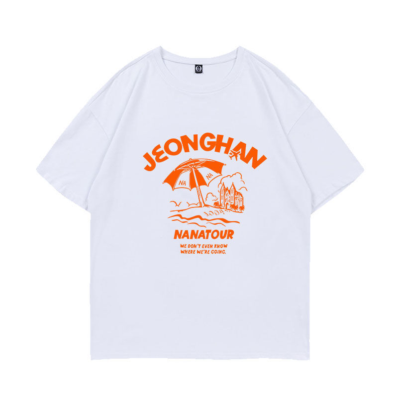 Kpop NANAtour T-shirt Casual Summer Women's Top S.COUPS JEONGHAN THE8 Letter Print T-Shirt Y2K Women's Cotton Top