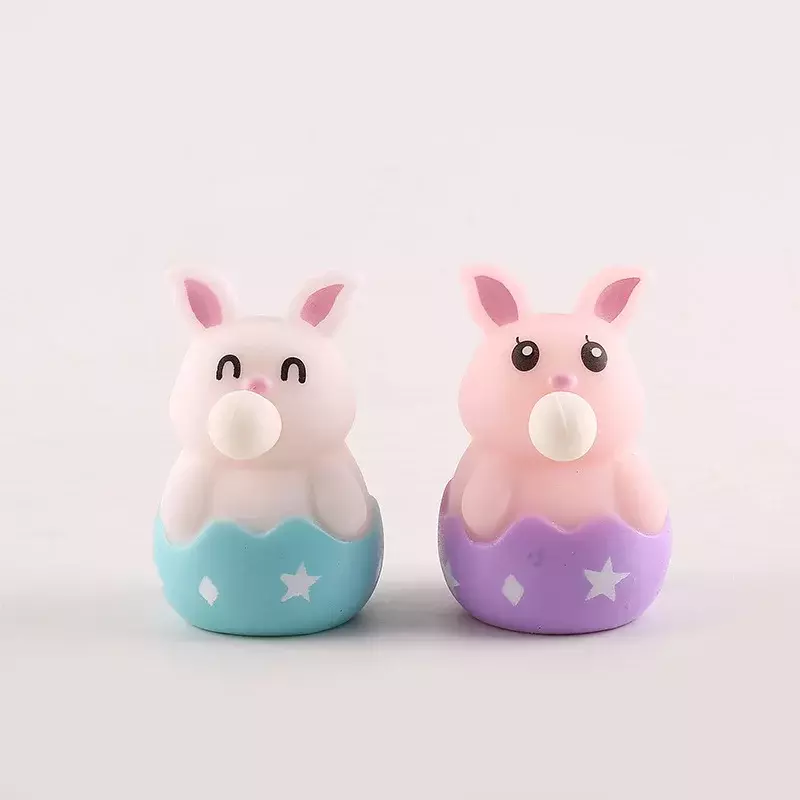 2024 Мультяшные Горячие сжимаемые кролики пузырьки 2 цвета Новинка кляп игрушка для снятия стресса Kawaii эксклюзивный дизайн праздничные подарки для детей