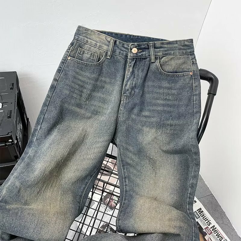 2024 Fashion Designer Men Jeans Retro Stretch Jeans Male Korean Vintage Style Clothing Casual Denim Famous Street Pants P98