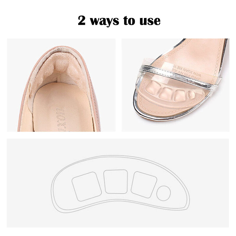 Нескользящие силиконовые прокладки для передней части стопы для женщин, вставки для облегчения боли, самоклеящиеся гелевые наклейки на высоком каблуке, подушки для ног на сандалии