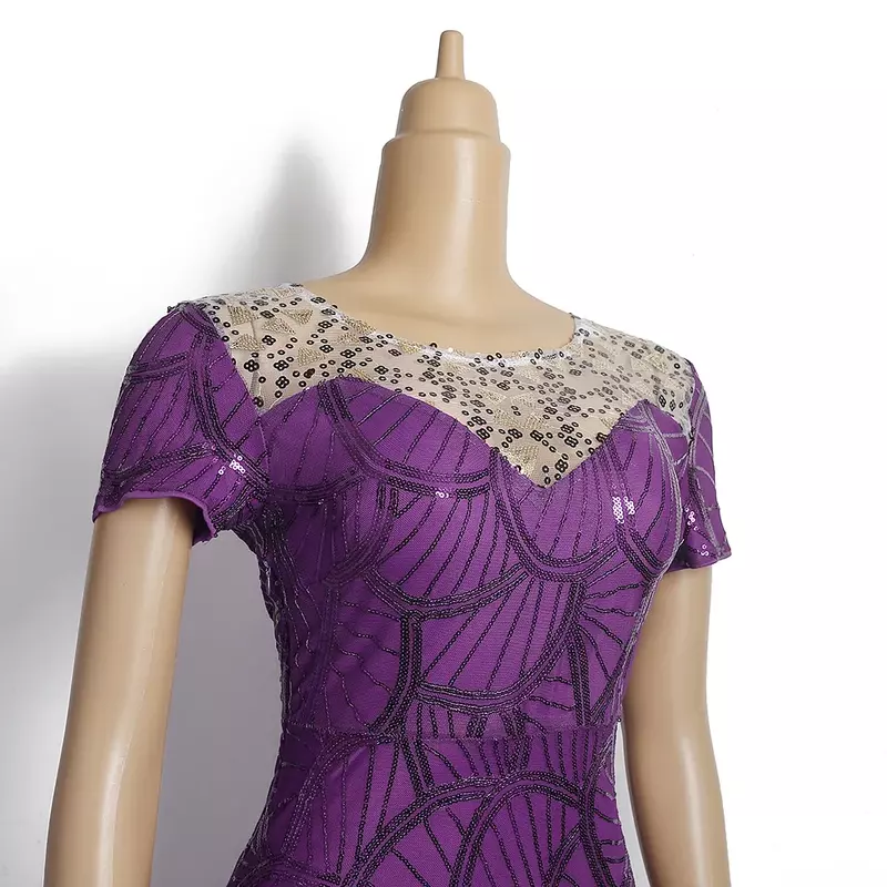 Африканское платье с круглым вырезом, частное кружевное платье в стиле пэчворк, женское платье большого размера, Son S9273