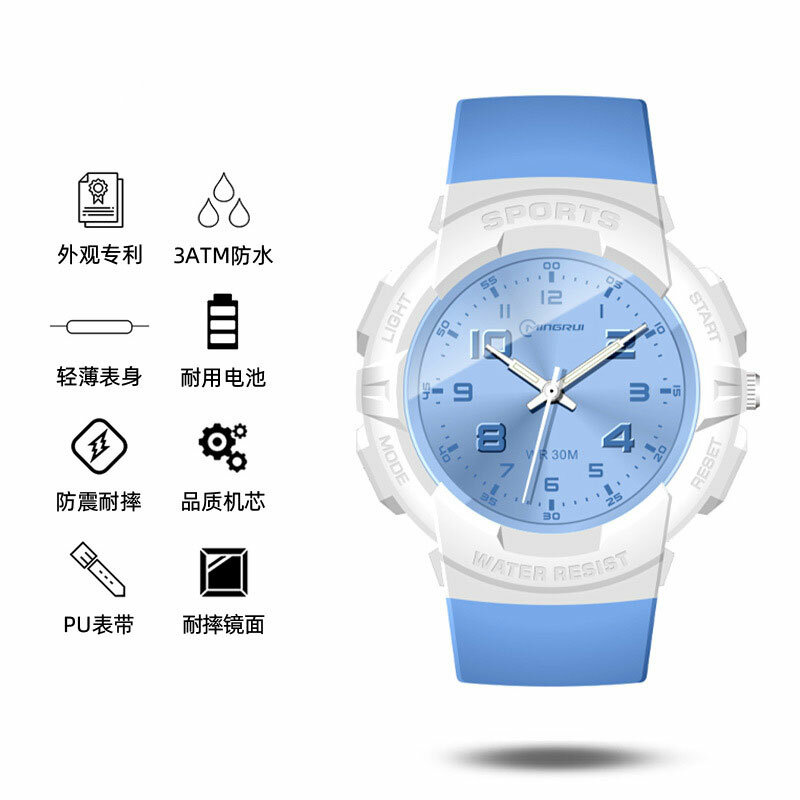 Модные брендовые Детские часы с японской батареей для плавания водонепроницаемые студенческие светящиеся кварцевые наручные часы для мальчиков и девочек Montre