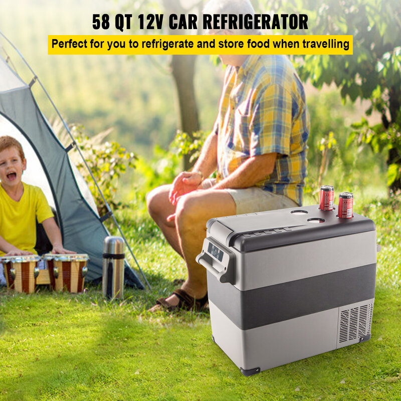 VEVOR 22L 35L 45L 55L Car Refrigerator Mini Fridge Freezer Portable Compressor Cooler 12/24V DC 110-240V Ice Box for Camping