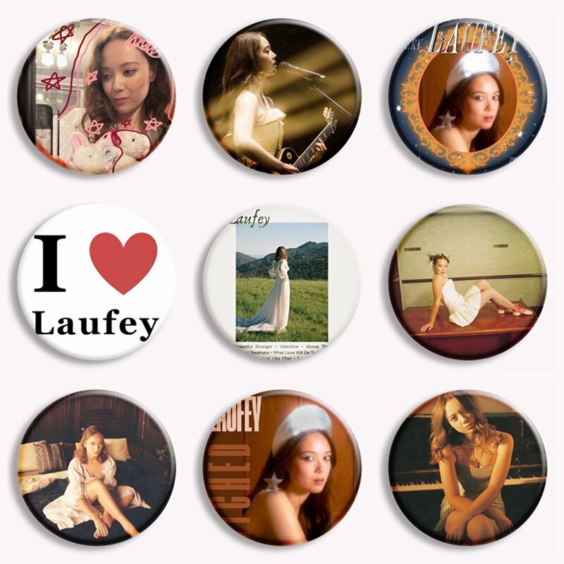 Alfiler de botón suave con cubierta de álbum, broche creativo I Love Laufey, insignia de bolso, accesorios de decoración, coleccionistas de fanáticos, cantante de Jazz Laufey