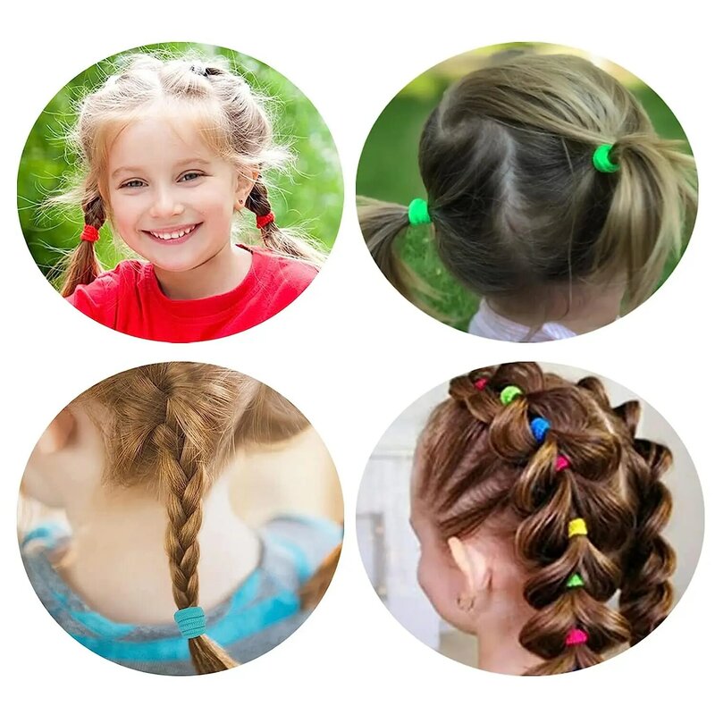 Резинка для волос нейлоновая для девочек, утолщенная разноцветная Базовая завязка для хвоста, модные детские аксессуары для волос