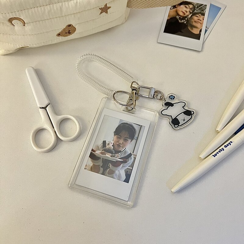 Porte-cartes photo en acrylique transparent Kawaii, porte-cartes photo K-pop, manches photo idole, papeterie, 3 pouces