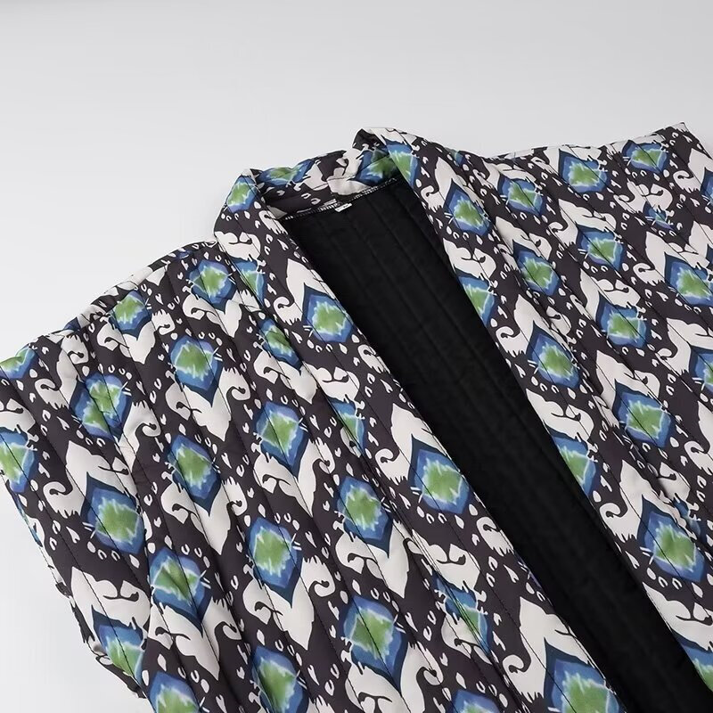 KEYANKETIAN-Chaleco con estampado de estilo étnico para mujer, TOPS Retro con bolsillos dobles, chaleco sin mangas, holgado y fino, novedad de 2024