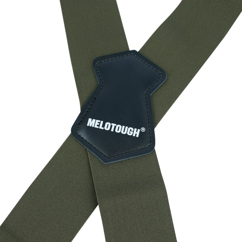 MELOTOUGH-Suspensórios ajustáveis para serviço pesado vintage masculino, suspensórios elásticos em forma de X, 4 ganchos para calças, suspensórios para calças