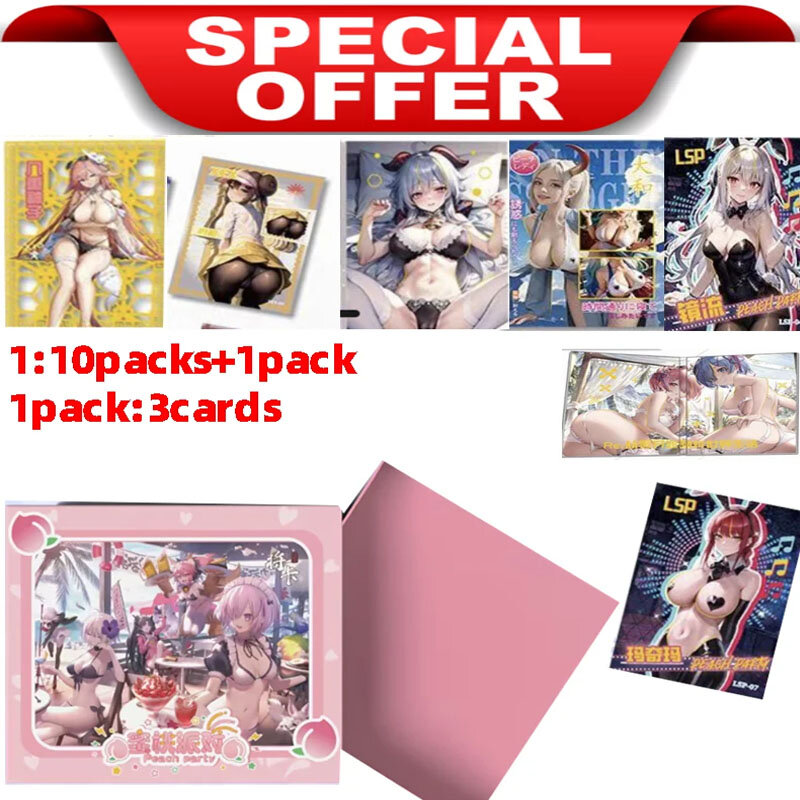 Deusa História Peach Anime Games Cartas, Girl Party Bikini Feast, TCG Booster Box, Brinquedos Hobbies Gift