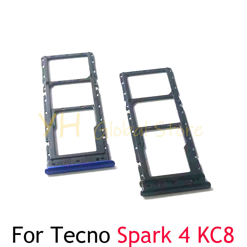 Dla Tecno Spark 4 KC2 KC8 gniazdo karty Sim części do naprawy tacka karty Sim