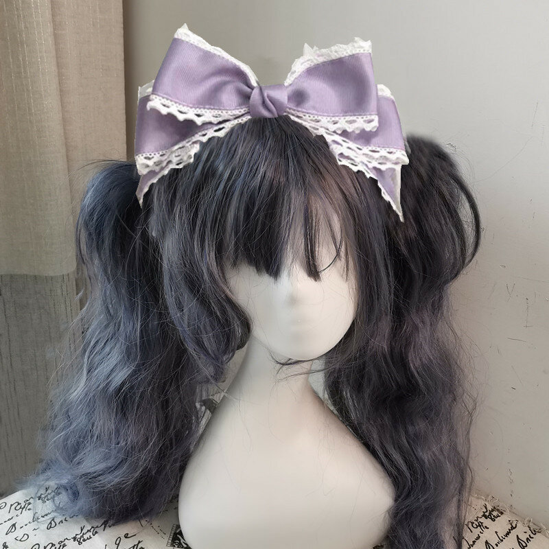 Lolita Headpiece ผ้าคาดผมลูกไม้ตุ๊กตาใหญ่โบว์แม่บ้าน Handmade KC อุปกรณ์เสริม Cosplay อะนิเมะญี่ปุ่นเครื่องประดับผม