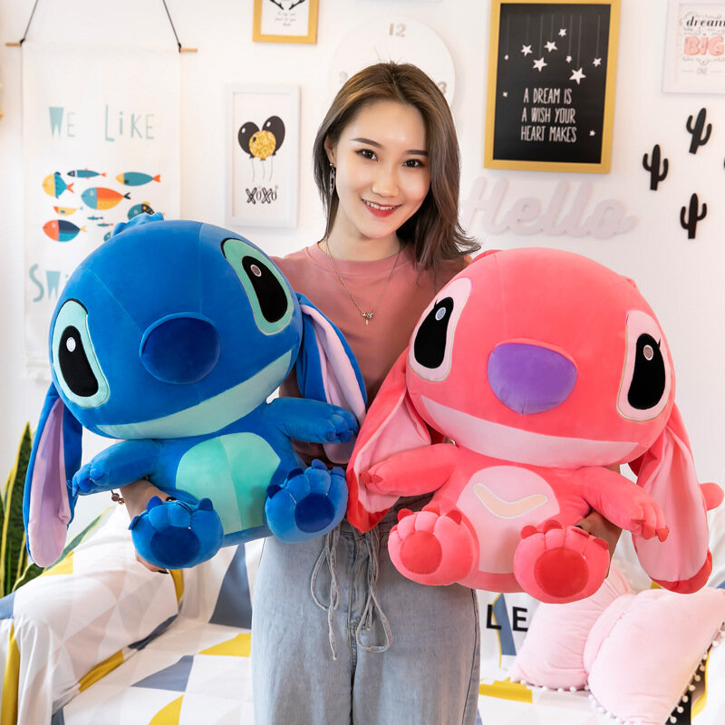60cm Disney Lilo & Stitch Couple Models Cartoon Stuffed Plush Dolls Anime Plushs Baby Toys Pendant Toy Kawaii Kids Birthday Gift