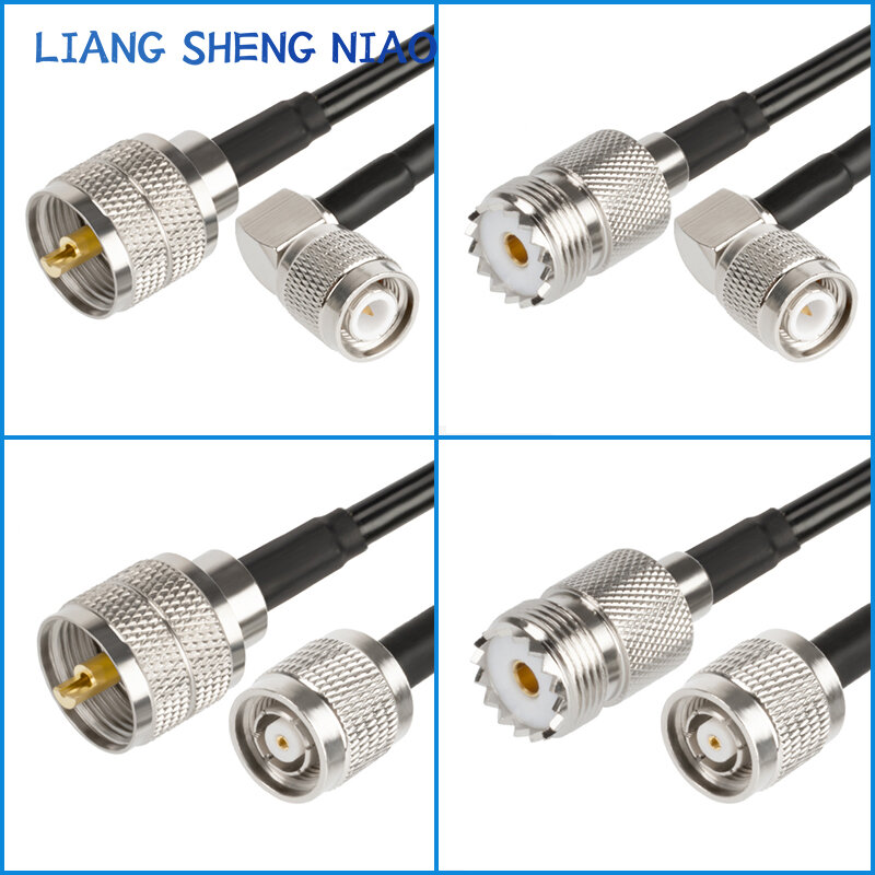 Câble coaxial RG58 TNC mâle vers UHF mâle femelle, connecteur en queue de over, ligne de câble mâle UHF vers SL16, 0.2m-30m