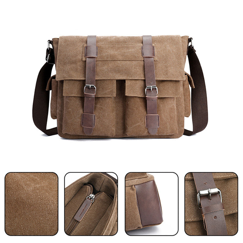 Canvas Leather Men Messenger I AM LEGEND Will Smith Big Satchel Shoulder Bags Male Laptop Briefcase Travel Handbag