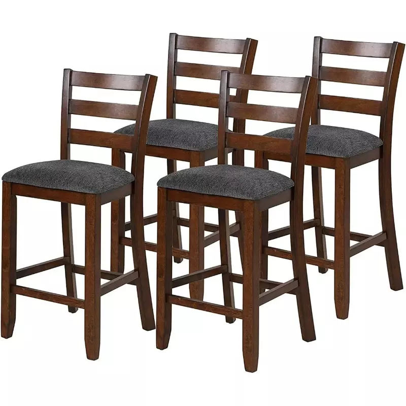 Bar Stools Set of 4,Counter Height Bar Stools with Back, Upholstered Bar Stools